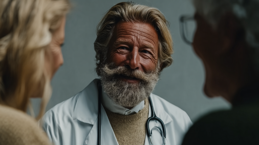 Un medico durante un controllo di routine
